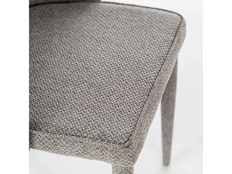 Lot de 4 chaises rembourrées « Edera », fauteuils modernes en tissu gris, 46x46 cm, 91h