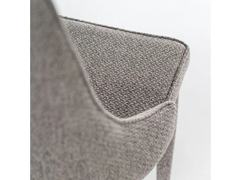 Set di 4 sedie imbottite "Edera" poltrone moderne in tessuto grigio cm 46x46 91h