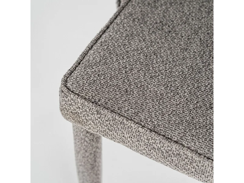 Set di 4 sedie imbottite "Edera" poltrone moderne in tessuto grigio cm 46x46 91h