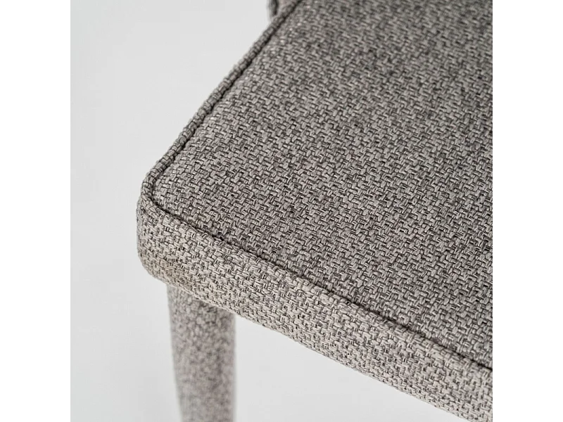 Komplet 4 krzeseł tapicerowanych "Edera", nowoczesne fotele w tkaninie szarej, 46x46 cm, 91h