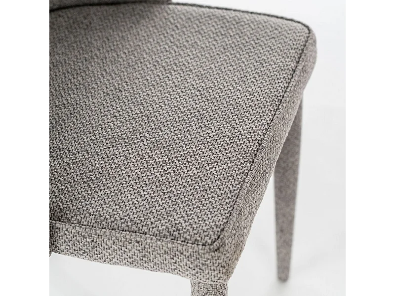 Komplet 4 krzeseł tapicerowanych "Edera", nowoczesne fotele w tkaninie szarej, 46x46 cm, 91h