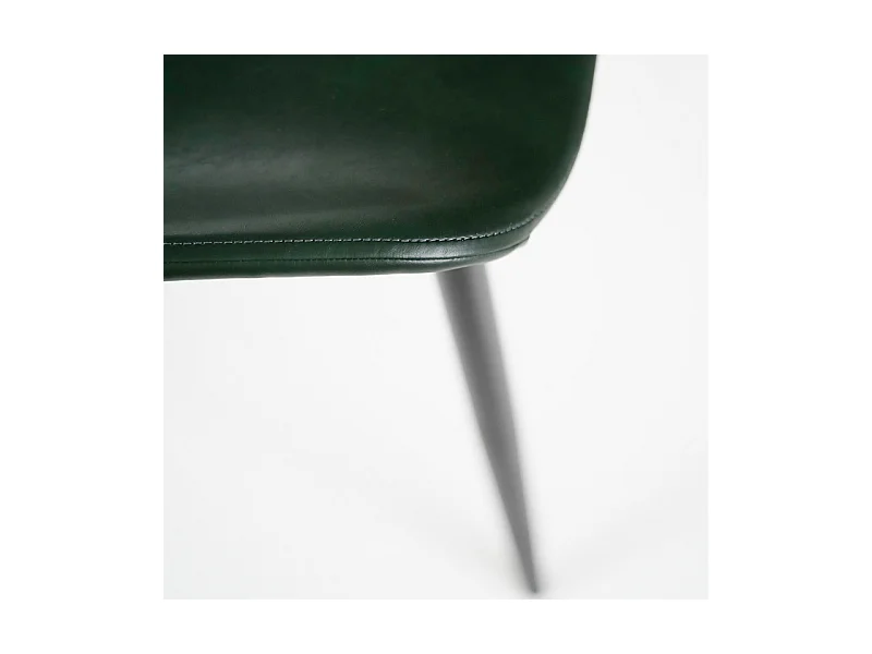 Set di 4 sedie eleganti in similpelle verde scuro "Liam" soft touch vintage cm 45x55 83h
