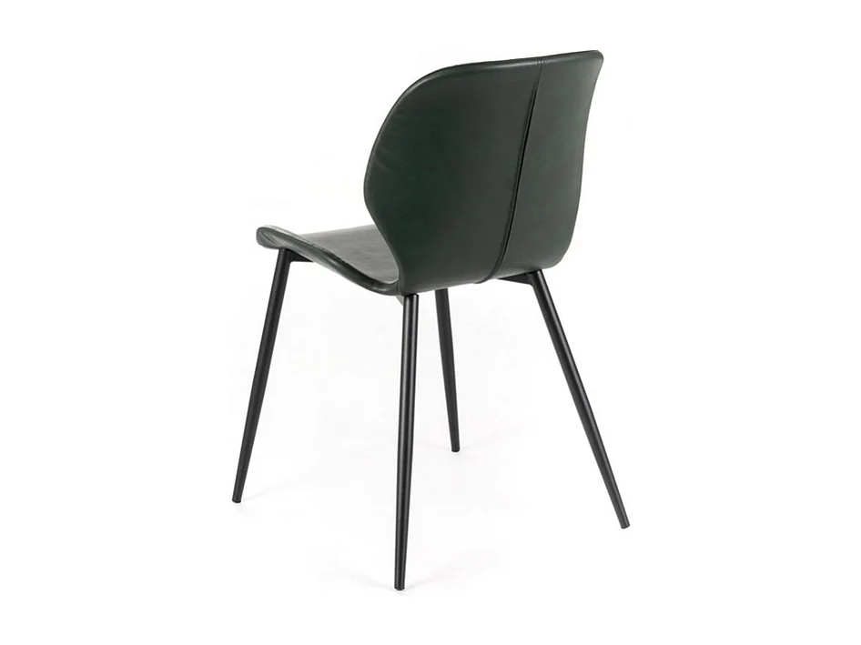 Set di 4 sedie eleganti in similpelle verde scuro "Liam" soft touch vintage cm 45x55 83h