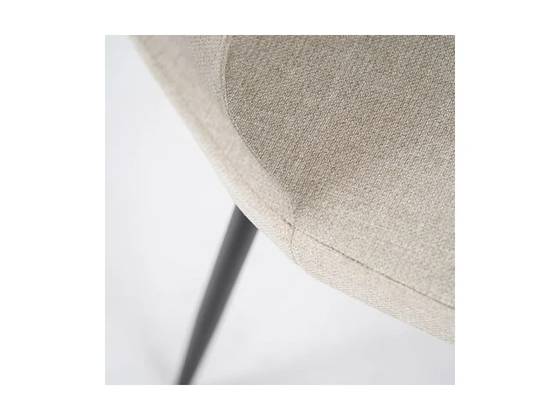 Lot de 4 chaises modernes en tissu beige "Giglio" avec pieds en métal peint, 46x55 cm, hauteur 85 cm