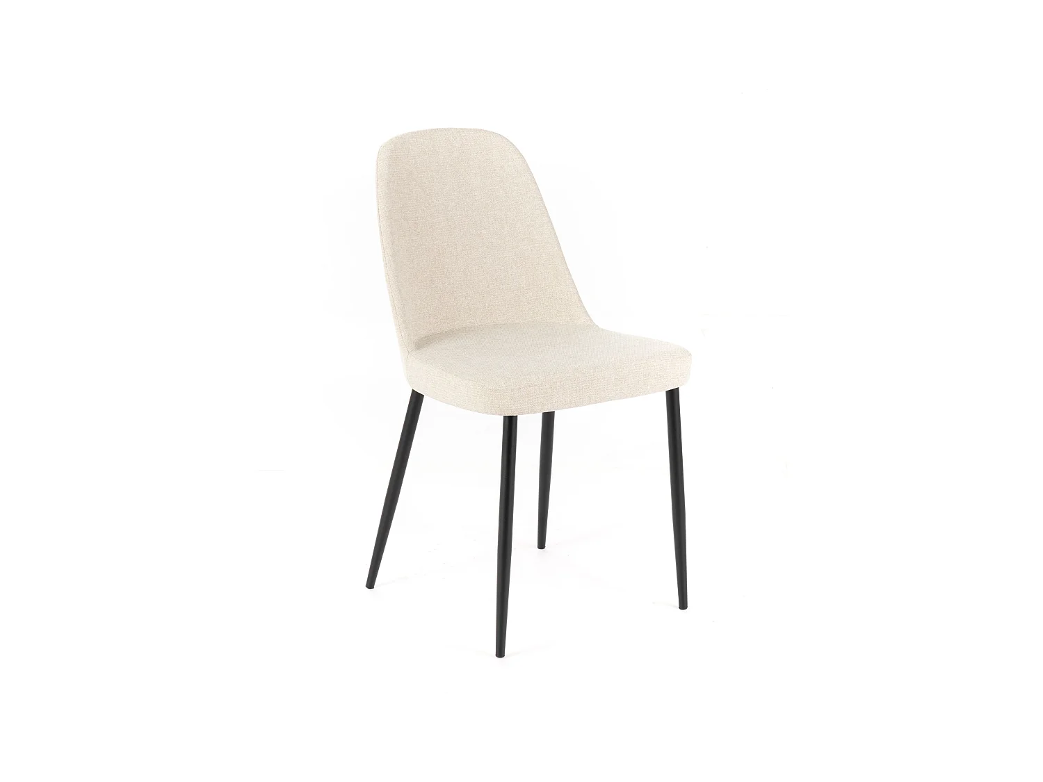 Set di 4 sedie moderne in tessuto beige "Giglio" con gambe in metallo verniciato cm 46x55 85h
