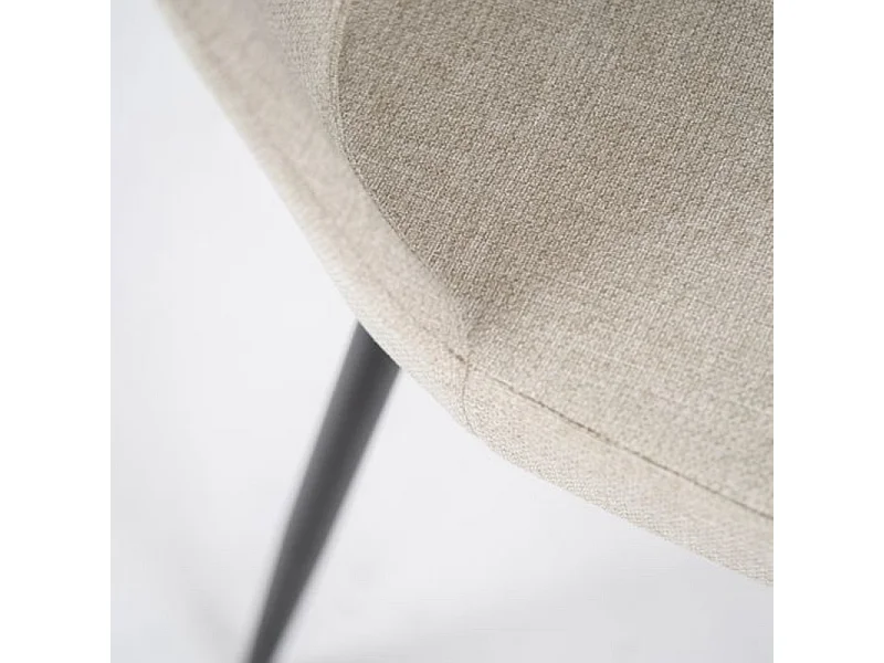 Set di 4 sedie moderne in tessuto beige "Giglio" con gambe in metallo verniciato cm 46x55 85h