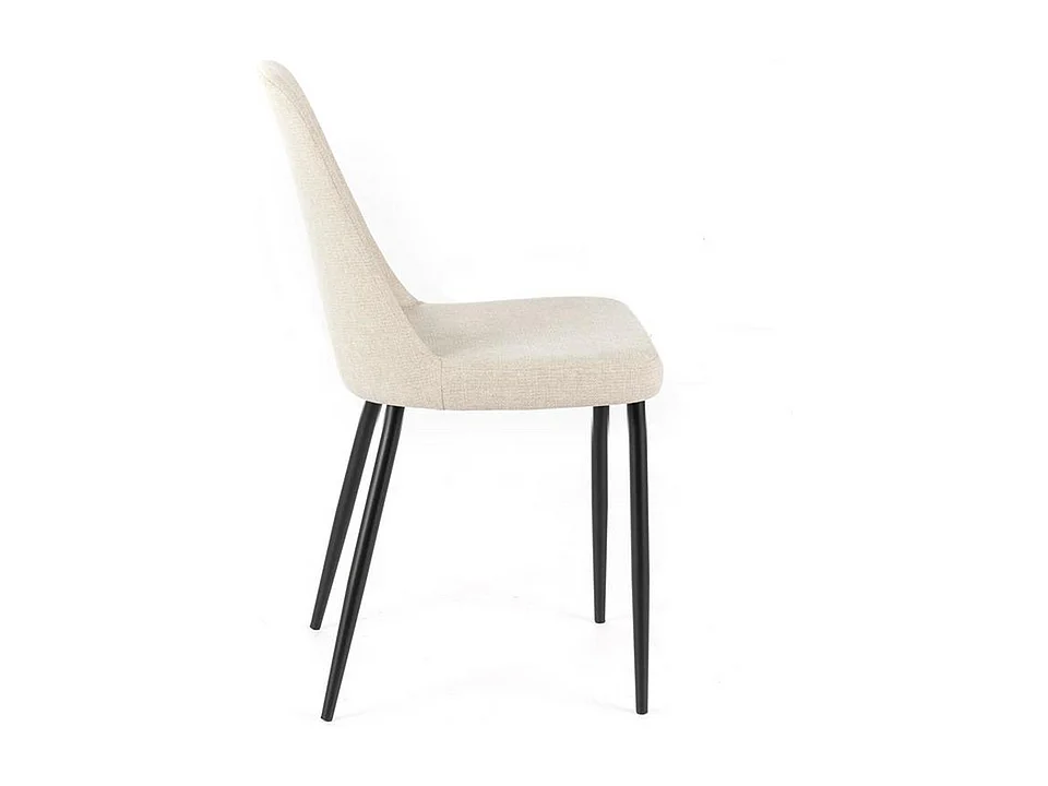 Set di 4 sedie moderne in tessuto beige "Giglio" con gambe in metallo verniciato cm 46x55 85h