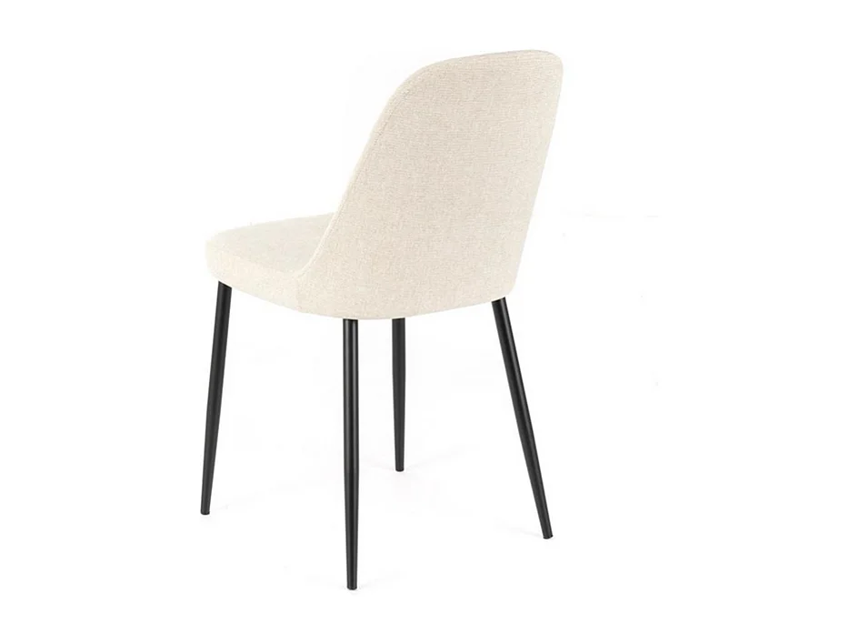 Set di 4 sedie moderne in tessuto beige "Giglio" con gambe in metallo verniciato cm 46x55 85h