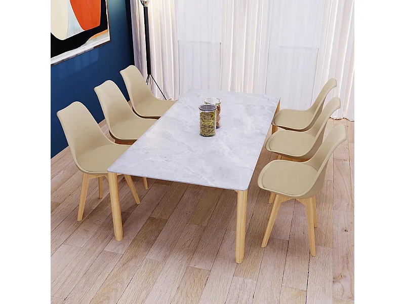 Set di 2 sedie imbottite in similpelle tortora "Stilezze" poltrone con gambe in legno cm 52x48,5 82h