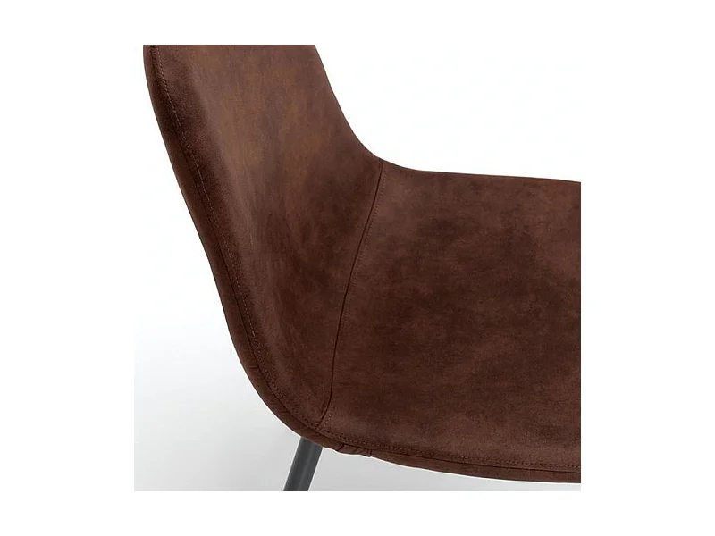 Set di 4 sedie imbottite marrone chiaro "Ginestra" moderni in similpelle cm 50x44 84h