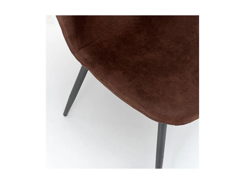 Set di 4 sedie imbottite marrone chiaro "Ginestra" moderni in similpelle cm 50x44 84h