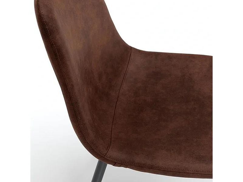 Set di 4 sedie imbottite marrone chiaro "Ginestra" moderni in similpelle cm 50x44 84h