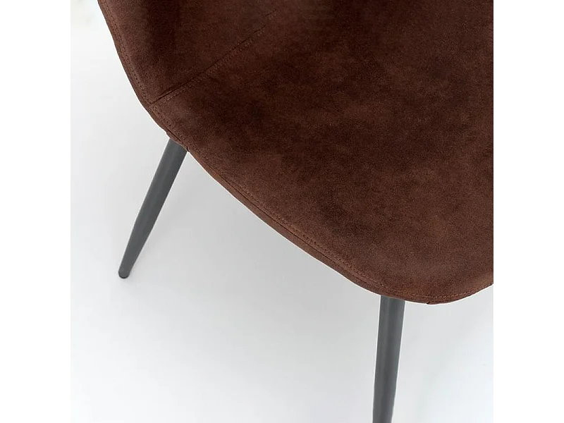 Set di 4 sedie imbottite marrone chiaro "Ginestra" moderni in similpelle cm 50x44 84h