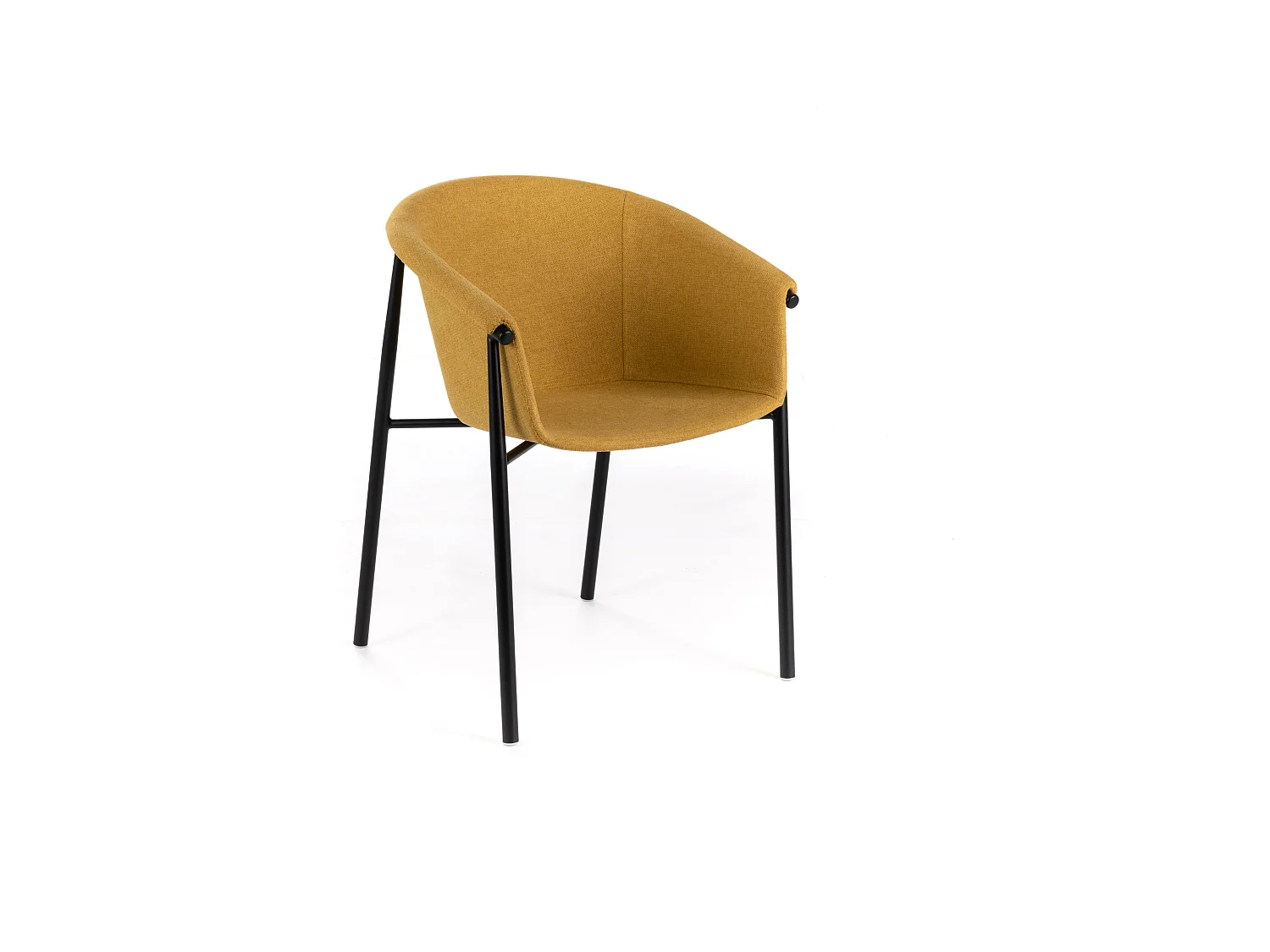 Lot de 4 chaises élégantes et modernes en tissu jaune "Orchidea" avec structure en métal peint