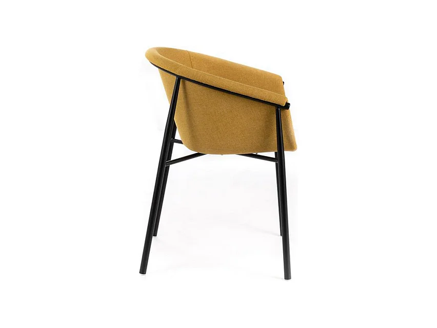Lot de 4 chaises élégantes et modernes en tissu jaune "Orchidea" avec structure en métal peint