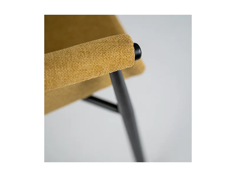 Lot de 4 chaises élégantes et modernes en tissu jaune "Orchidea" avec structure en métal peint