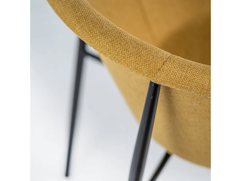 Lot de 4 chaises élégantes et modernes en tissu jaune "Orchidea" avec structure en métal peint