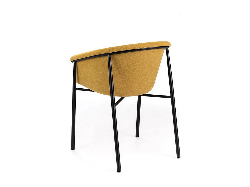 Lot de 4 chaises élégantes et modernes en tissu jaune "Orchidea" avec structure en métal peint