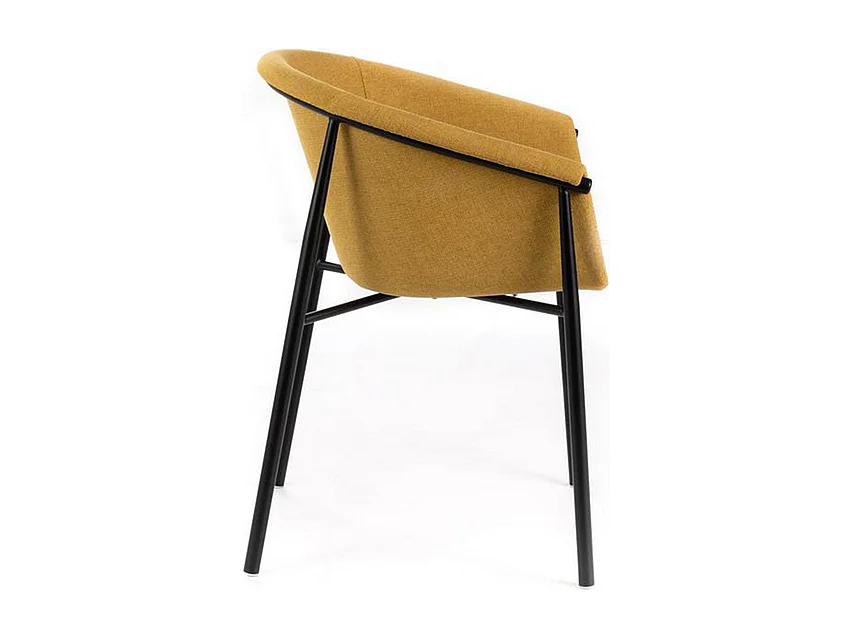 Set di 4 sedie moderne in tessuto giallo "Orchidea" eleganti con struttura in metallo verniciato