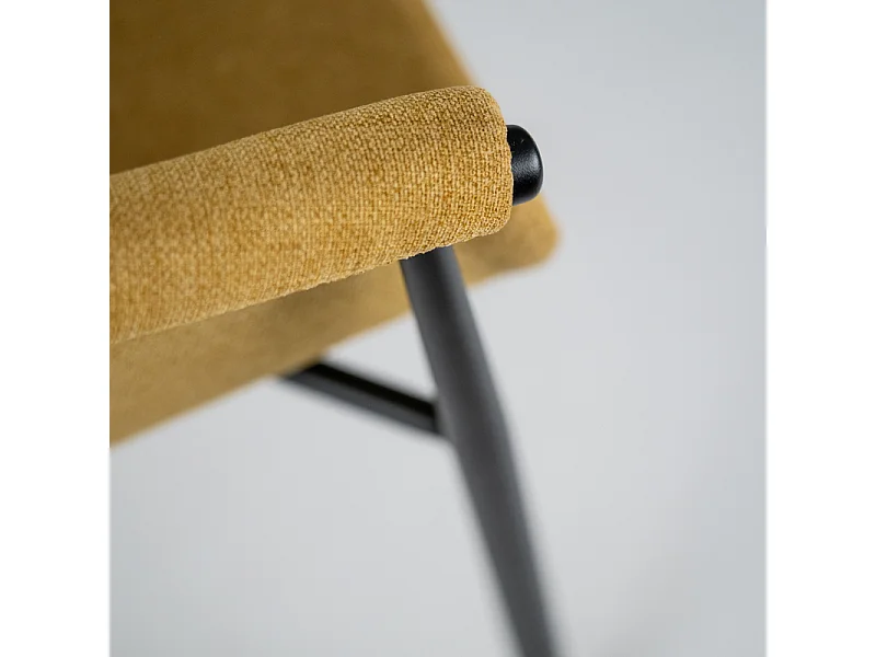 Set di 4 sedie moderne in tessuto giallo "Orchidea" eleganti con struttura in metallo verniciato