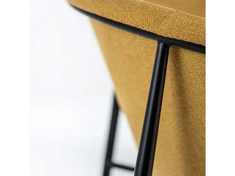 Set di 4 sedie moderne in tessuto giallo "Orchidea" eleganti con struttura in metallo verniciato