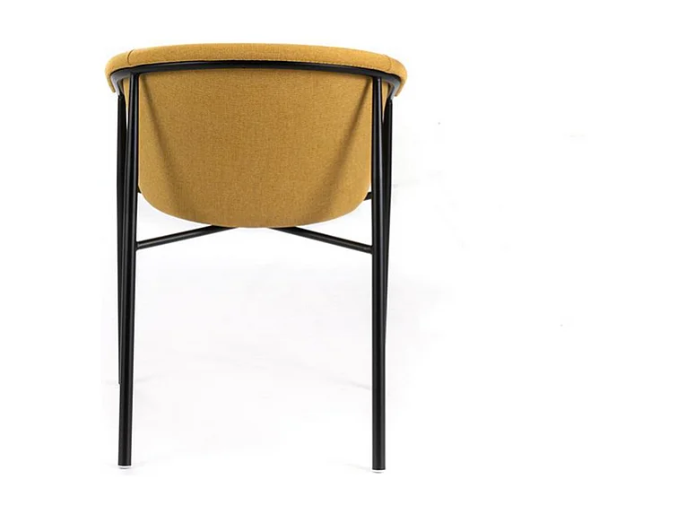 Set di 4 sedie moderne in tessuto giallo "Orchidea" eleganti con struttura in metallo verniciato