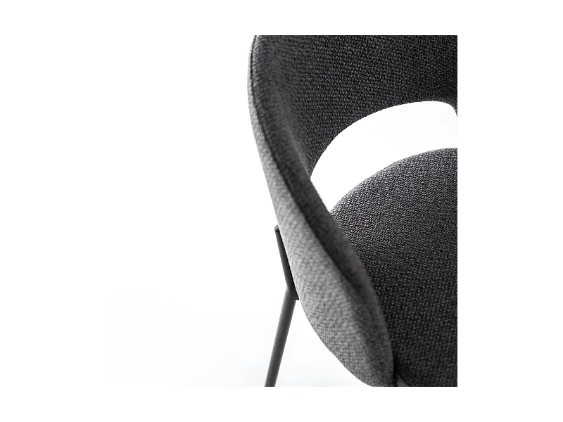 Set di 4 sedie moderne imbottite "Erica" da pranzo in tessuto grigio scuro cm 56x52 78,5h