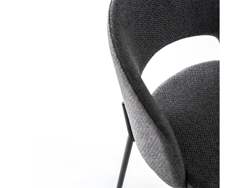 Set di 4 sedie moderne imbottite "Erica" da pranzo in tessuto grigio scuro cm 56x52 78,5h