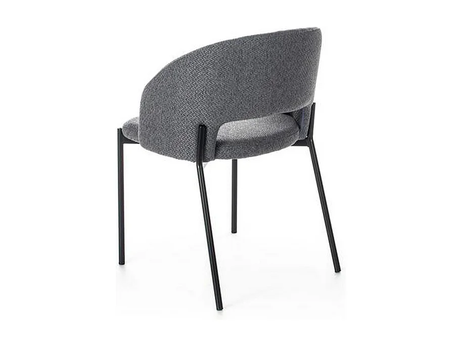 Set di 4 sedie moderne imbottite "Erica" da pranzo in tessuto grigio scuro cm 56x52 78,5h