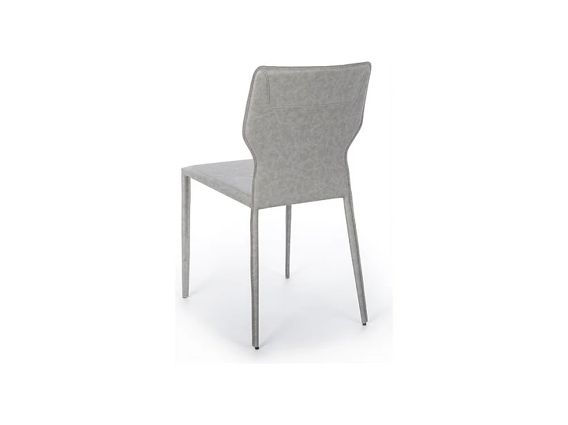 Set di 2 sedie in similcuoio grigio chiaro "Quito" moderne con gambe in metallo cm 44x56 86,5h