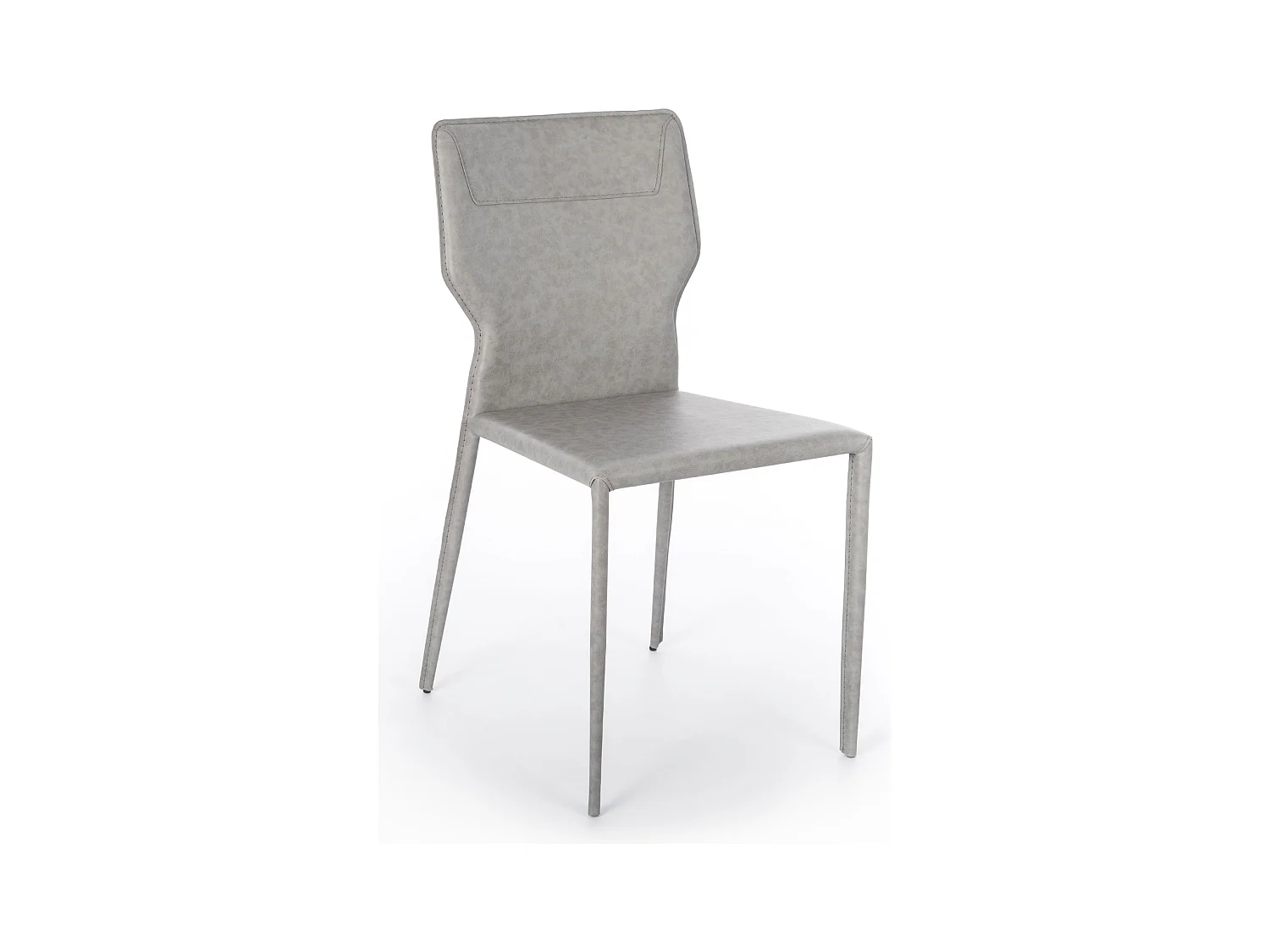 Lot de 2 chaises modernes "Quito" en similicuir gris clair avec pieds en métal cm 44x56 86,5h