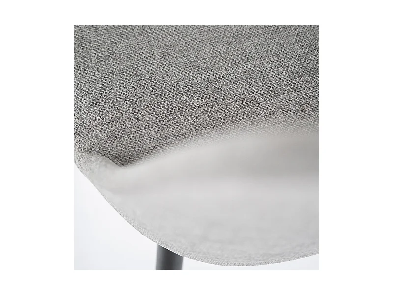 Ensemble de 4 chaises modernes en tissu gris clair "Giglio" avec pieds en métal peint cm 46x55 85h