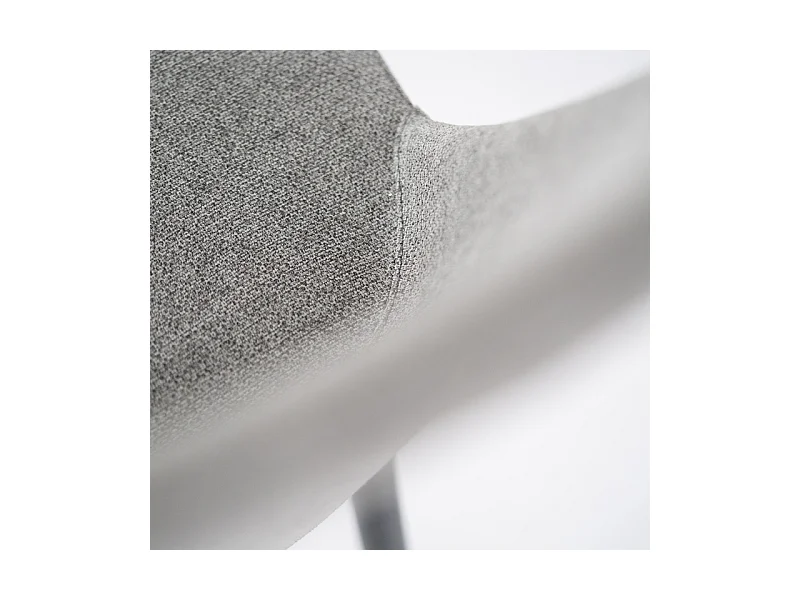 Ensemble de 4 chaises modernes en tissu gris clair "Giglio" avec pieds en métal peint cm 46x55 85h