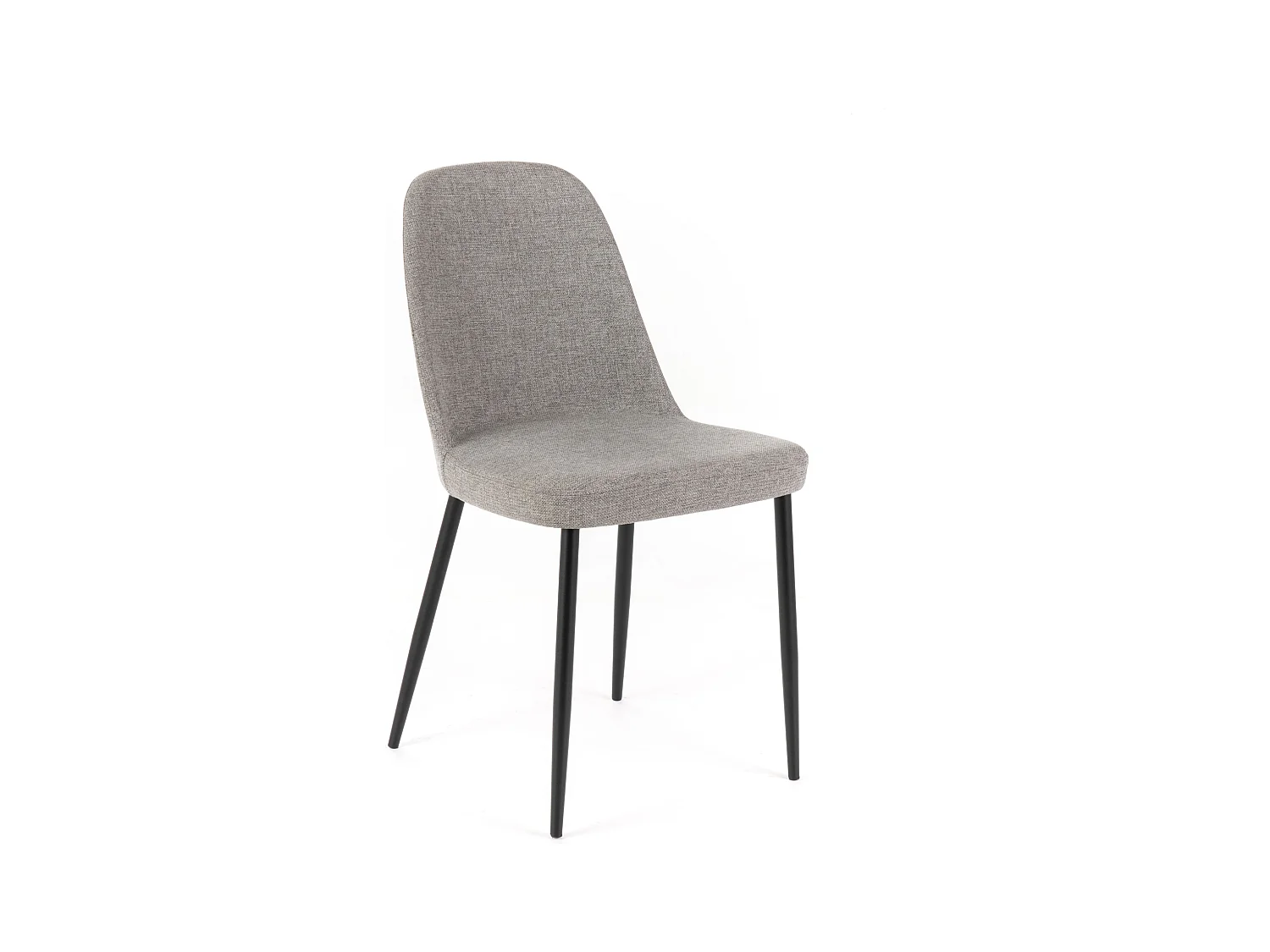 Set di 4 sedie moderne in tessuto grigio chiaro "Giglio" con gambe in metallo verniciato cm 46x55 85h