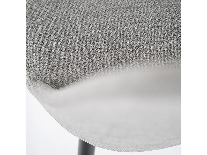 Set di 4 sedie moderne in tessuto grigio chiaro "Giglio" con gambe in metallo verniciato cm 46x55 85h