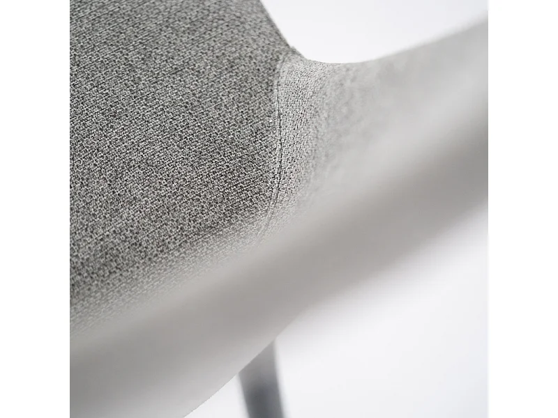 Set di 4 sedie moderne in tessuto grigio chiaro "Giglio" con gambe in metallo verniciato cm 46x55 85h