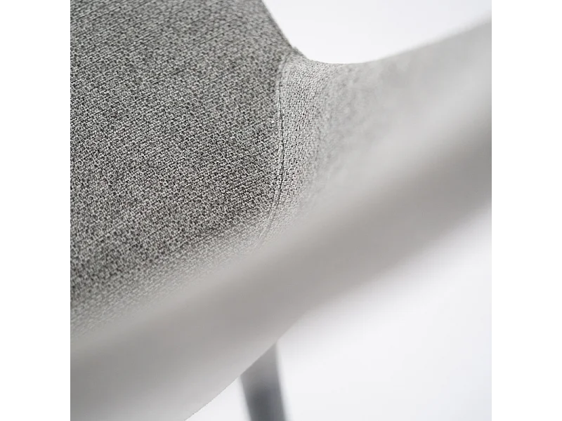 Conjunto de 4 sillas modernas en tejido gris claro "Giglio" con patas de metal pintado cm 46x55 85h
