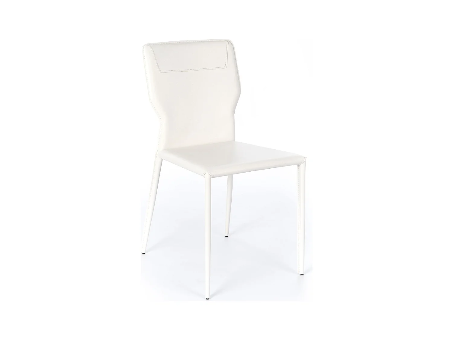 Lot de 2 chaises modernes "Quito" en similicuir blanc avec pieds en métal cm 44x56 86,5h