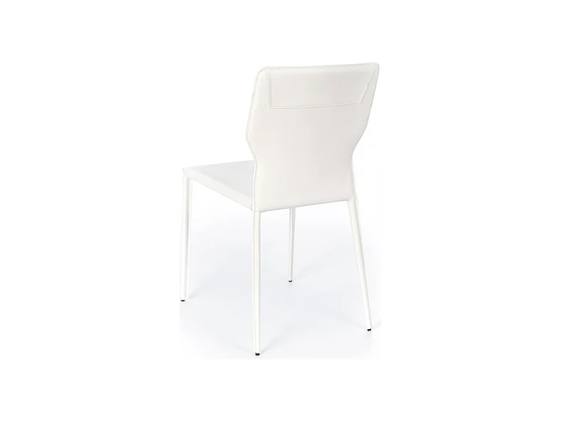 Lot de 2 chaises modernes "Quito" en similicuir blanc avec pieds en métal cm 44x56 86,5h