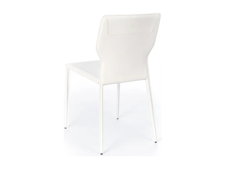Set di 2 sedie in similcuoio bianco "Quito" moderne con gambe in metallo cm 44x56 86,5h