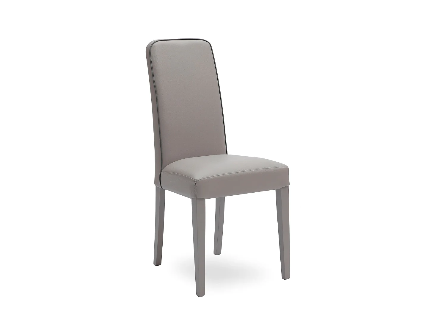 Lot de 4 chaises de salon modernes "Gardenia" rembourrées en simili cuir gris clair, 46x59 cm, 99h