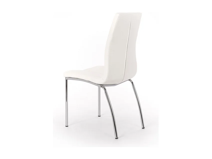 Set di 4 sedie imbottite in similpelle marrone "Pilea" moderne con gambe in metallo cm 44x43 92h