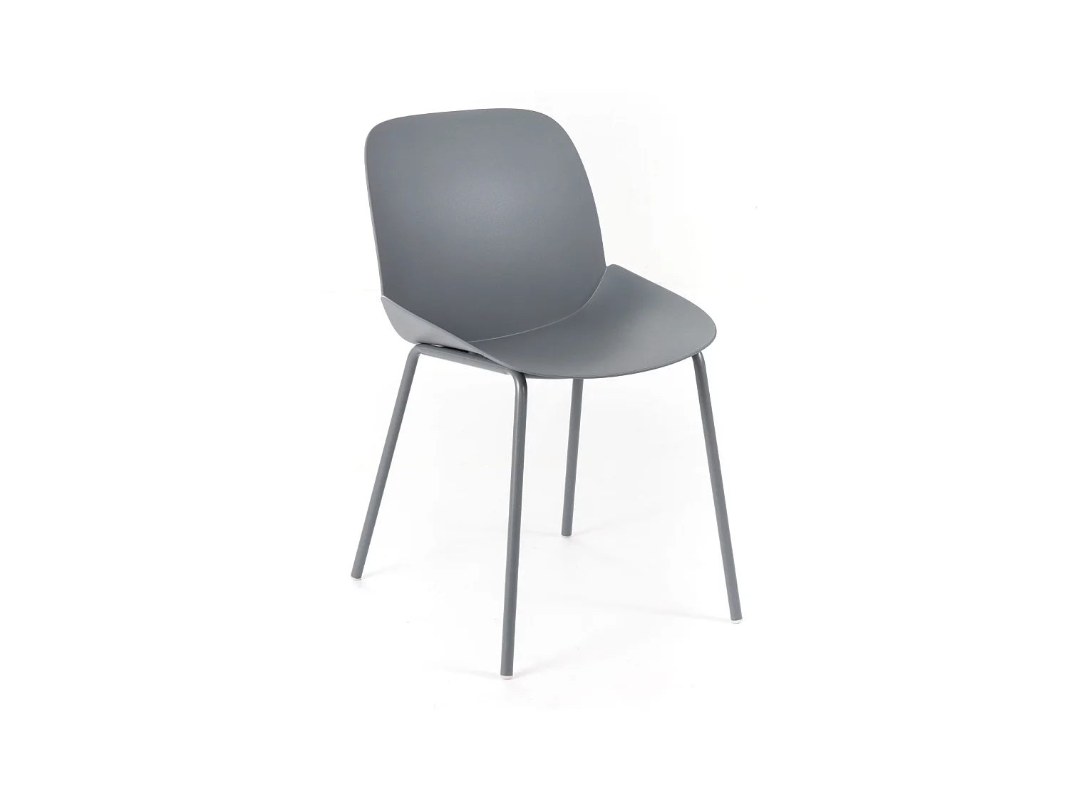 Lot de 4 chaises modernes en polypropylène gris "Azzurra" avec structure en métal peint pour salon