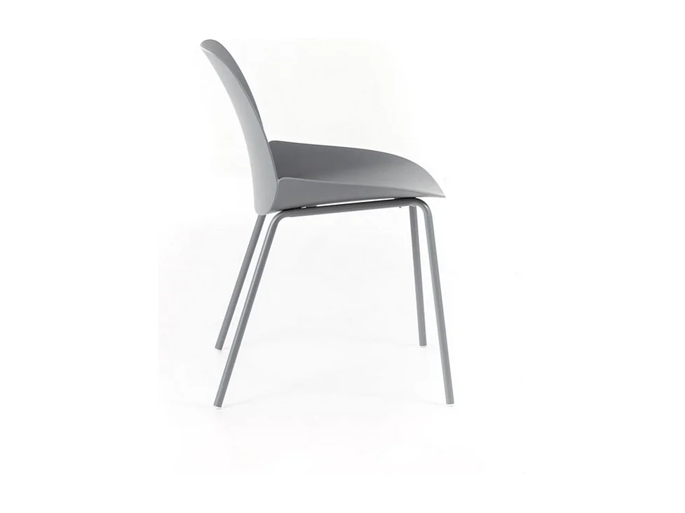 Set di 4 sedie moderne in polipropilene grigio "Azzurra" con struttura in metallo verniciato da soggiorno