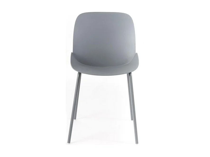 Lot de 4 chaises modernes en polypropylène gris "Azzurra" avec structure en métal peint pour salon