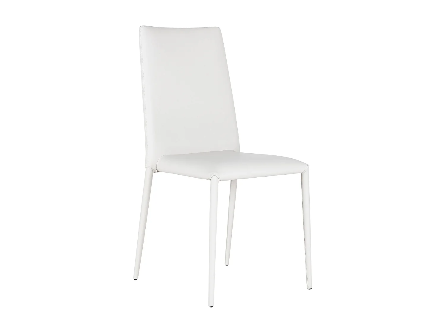 Set di 4 sedie imbottite bianche "Lavanda" moderne in similpelle da soggiorno impilabili cm 42x40 96h