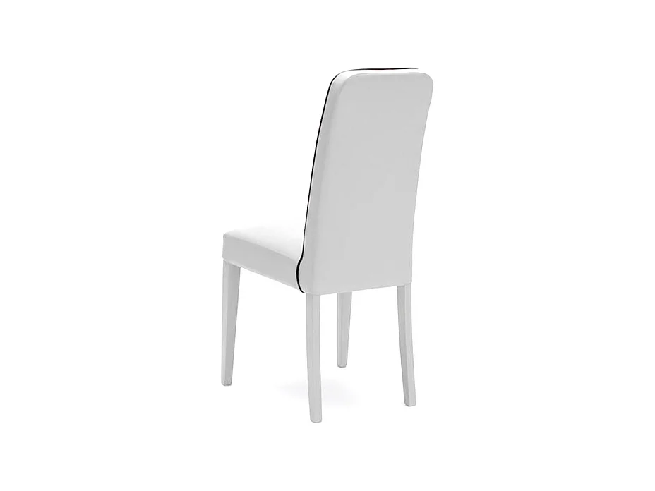 Set di 4 sedie imbottite da soggiorno bianche "Gardenia" moderne in similpelle cm 46x59 99h