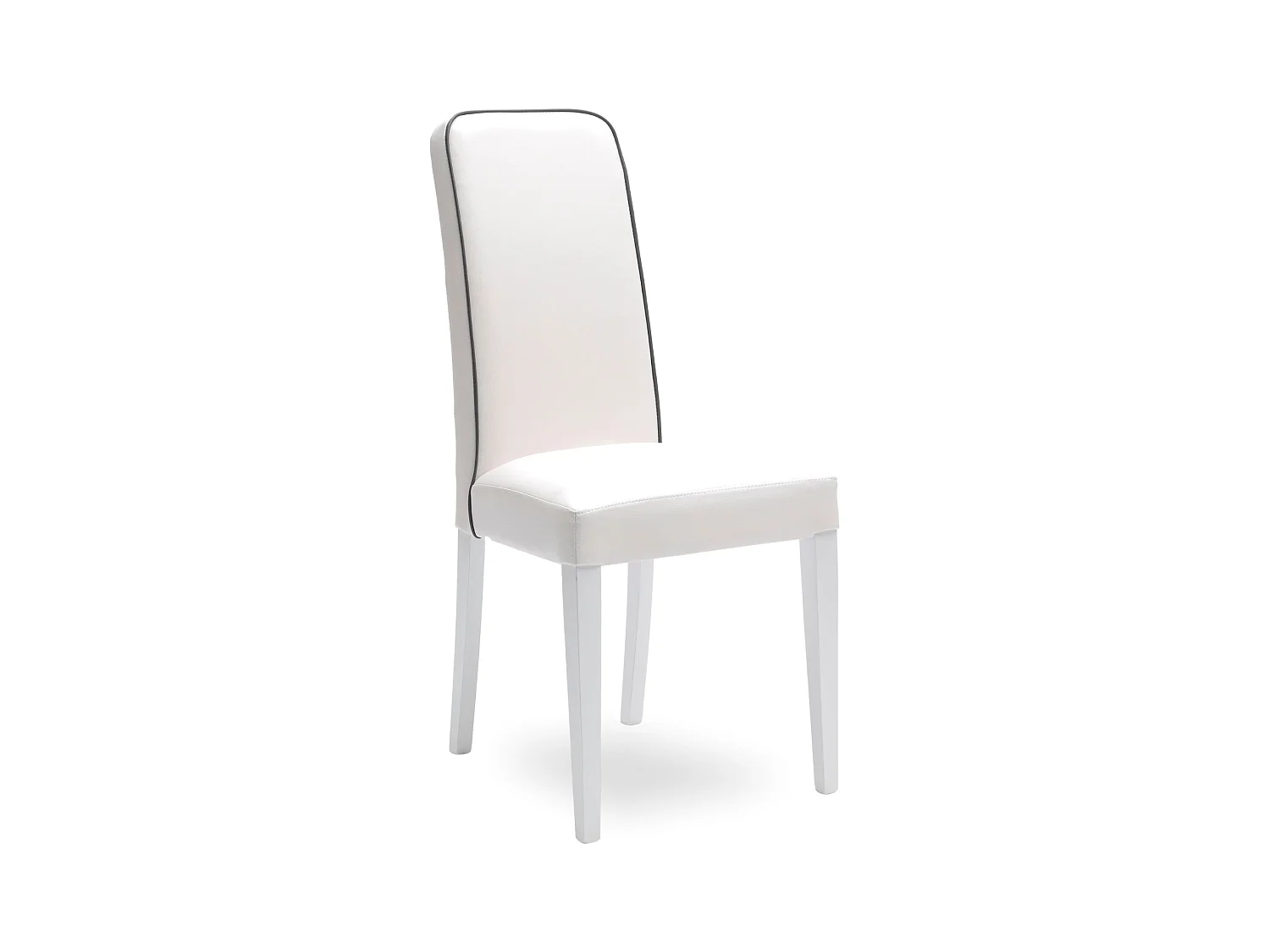 Lot de 4 chaises de salon modernes blanches « Gardenia » rembourrées en similicuir, 46x59 cm, 99h