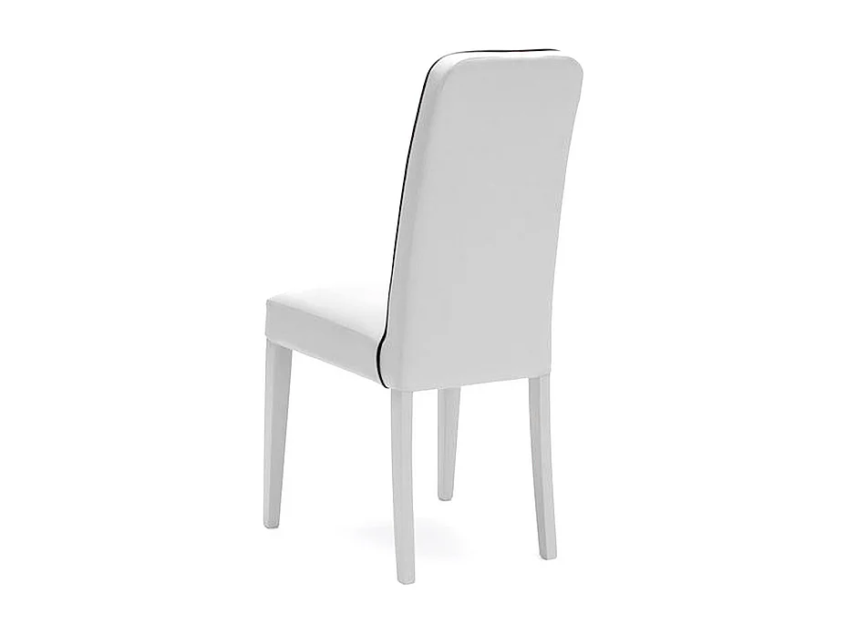 Set van 4 moderne witte "Gardenia" gestoffeerde woonkamerstoelen in kunstleer, 46x59 cm, 99h