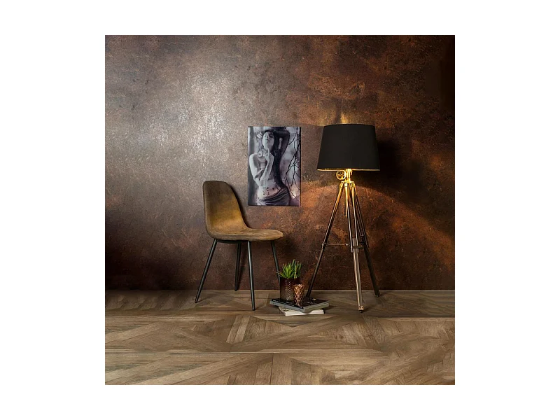 Set di 4 sedie imbottite tortora "Ginestra" moderni in similpelle cm 50x44 84h